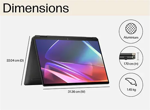 لپ تاپ اچ پی اپن باکس بهمراه قلم اورجینال HP Spectre 16 x360 , Core ultra 7-155H + RAM 32GB  + SSD 1TB  + Intel Arc Graphics